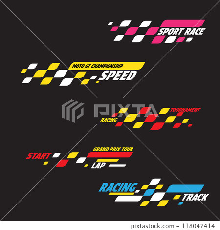 Abstract colour checkered text set Abstract colour checkered text set 118047414