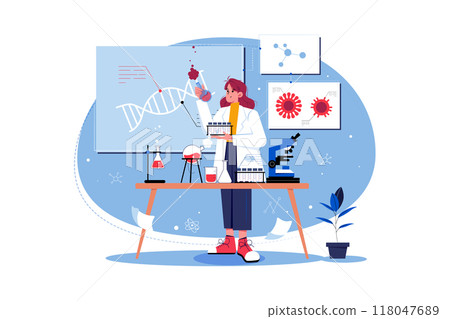 Biostatistician Illustration concept on white background 118047689