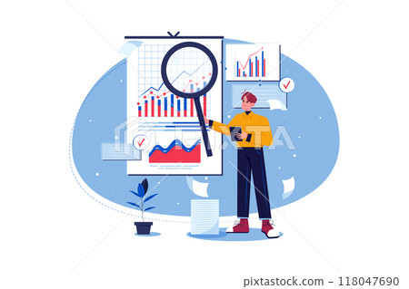 Title Analyst Illustration concept on white background 118047690