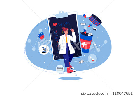 Medical Researcher Illustration concept on white background 118047691