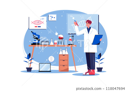 Researcher Illustration concept on white background Researcher Illustration concept on white background 118047694