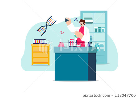 Medical Laboratory Tech Illustration concept on white background Medical Laboratory Tech Illustration concept on white background 118047700