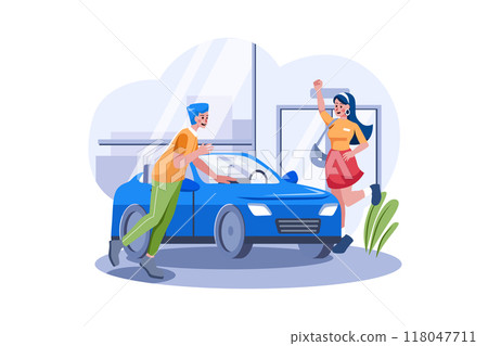 Couple looking to buy a new car 118047711