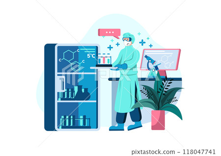 Doctor doing laboratory research 118047741