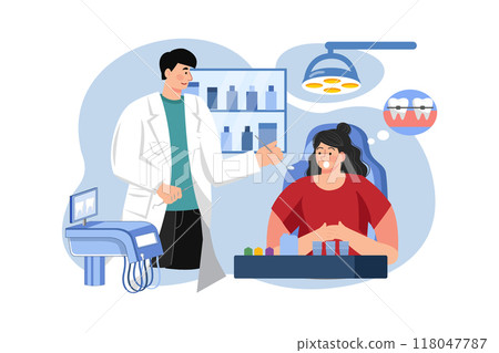 Girl getting dental treatment 118047787