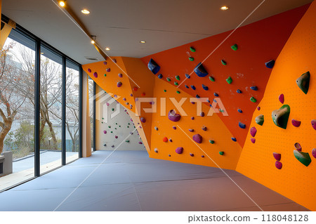 Modern bouldering gym Modern bouldering gym 118048128