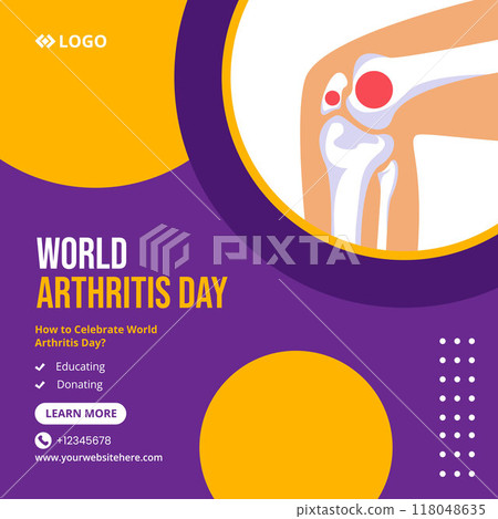 Arthritis Day Social Media Illustration Flat Cartoon Hand Drawn Templates Background 118048635