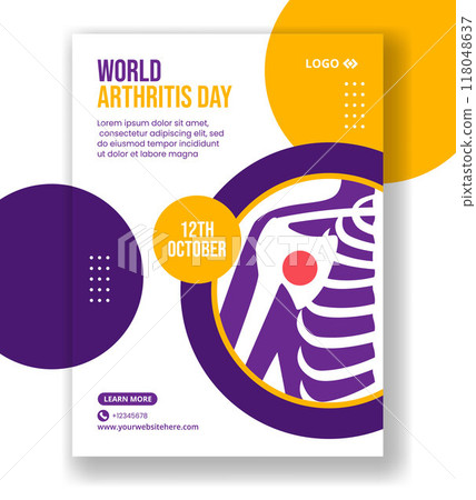 Arthritis Day Vertical Poster Flat Cartoon Hand Drawn Templates Background Illustration 118048637