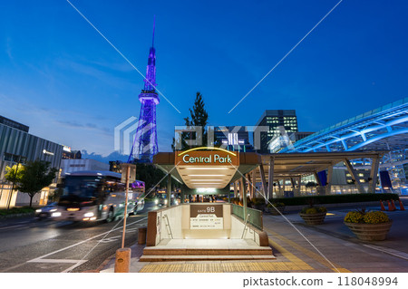 Nagoya City Naka Ward, Sakae Central Park Nagoya Municipal Subway Sakae Station Entrance Meitetsu Sakaemachi Station 9B Night view Nagoya City Naka Ward, Sakae Central Park Nagoya Municipal Subway Sakae Station Entrance Meitetsu Sakaemachi Station 9B Night view 118048994