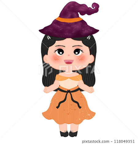 Adorable Halloween Characters: Ghosts, Witches, Pumpkins, and Spooky Scenes with Cute Costumes, Trick-or-Treat Buckets, Haunted Houses, and Black Cats for a Whimsical Halloween Collection 118049351