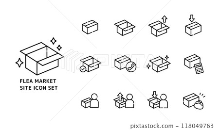 Mail order icon set Mail order icon set 118049763
