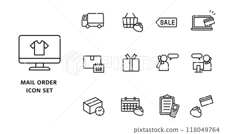 Mail order icon set 118049764
