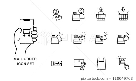 Mail order icon set 118049768