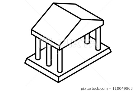 藝術博物館、銀行、博物館寺廟風格建築、目標、目標成就、目標業務圖標、等距圖標 118049863