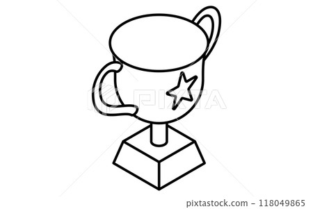 獎盃、目標/成就/目標業務圖示、等距插圖 獎盃、目標/成就/目標業務圖示、等距插圖 118049865