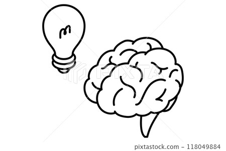 有想法的人的大腦、目標的商業圖標、目標成就、目標、等距插圖 118049884