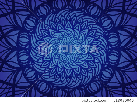 Luxury blue madala pattern modern geometric background 118050046