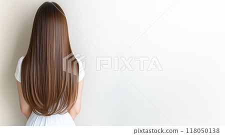 “閃亮的栗色頭髮——從背面看優雅” “閃亮的栗色頭髮——從背面看優雅” 118050138