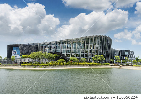 Modern building view of the Southern Branch of the National Palace Museum in Chiayi, Taiwan.  118050224