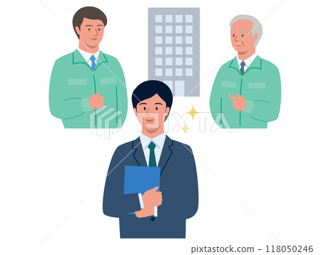 調解企業繼承人、現任經理人和繼任者的向量圖 調解企業繼承人、現任經理人和繼任者的向量圖 118050246