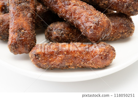 Close-up of brown sugar karinto Close-up of brown sugar karinto 118050251