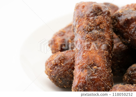 Close-up of brown sugar karinto Close-up of brown sugar karinto 118050252