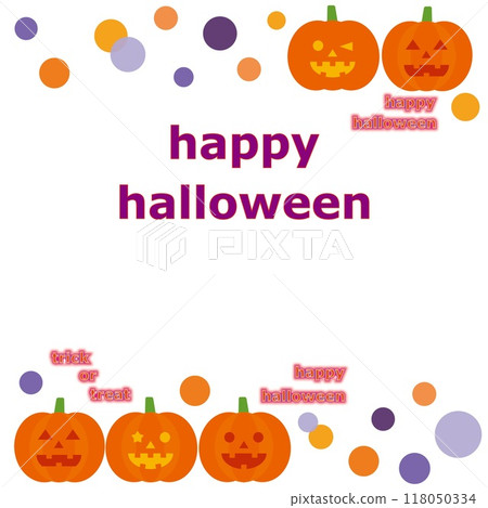Happy Halloween Jack-o'-Lantern Pumpkin Dots 118050334