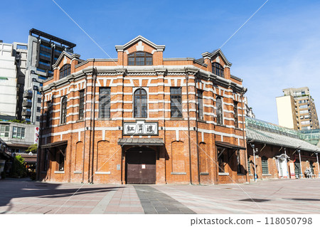 Red House Theater in Ximending, in. Though built as a marketplace in 1908 during Japanese rule, the building has been used as a theater since 1945. 118050798