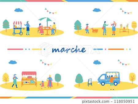 Marche People enjoying at the holiday market 118050951