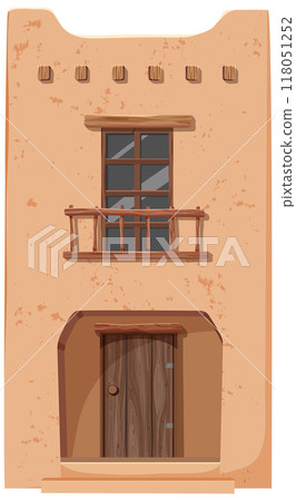 Traditional Mexican Adobe House Traditional Mexican Adobe House 118051252