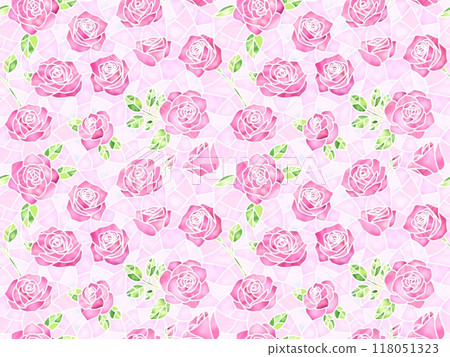 玫瑰彩色玻璃無縫圖案 G-2’（粉紅色） 118051323