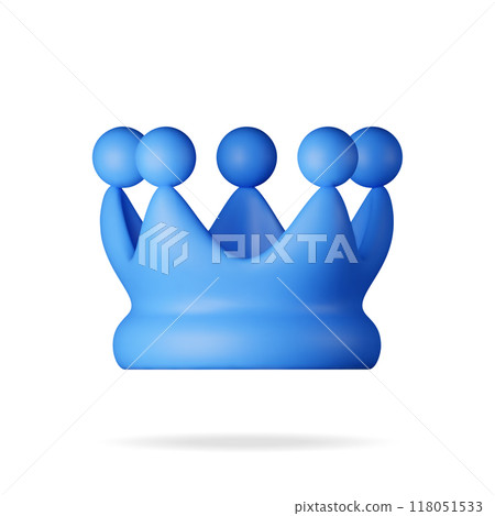 3D blue crown icon isolated on white 118051533