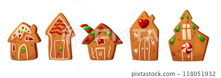 Gingerbread house cookies set 118051932