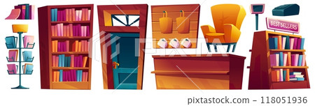 Bookstore interior furniture and equipment 118051936