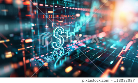 A computer screen with a dollar sign on it A computer screen with a dollar sign on it 118052087