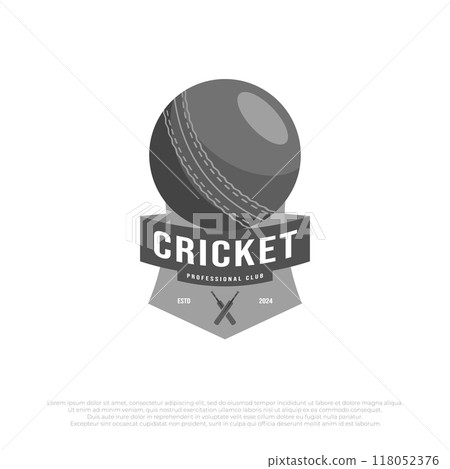 cricket label logo template for champion. clever illustration vector design of cricket icon in shape cricket label logo template for champion. clever illustration vector design of cricket icon in shape 118052376