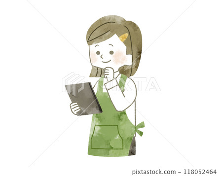 微笑的女員工-水彩 118052464