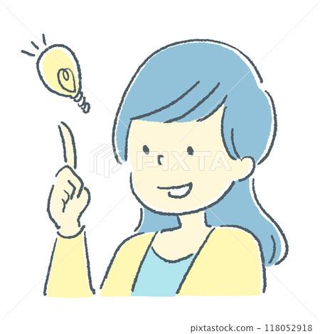 Illustration of a young woman having an idea Illustration of a young woman having an idea 118052918