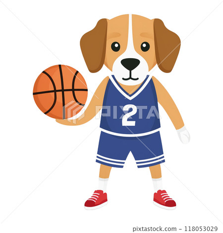 Beagle playing basketball 6 / Flyer and poster material 118053029