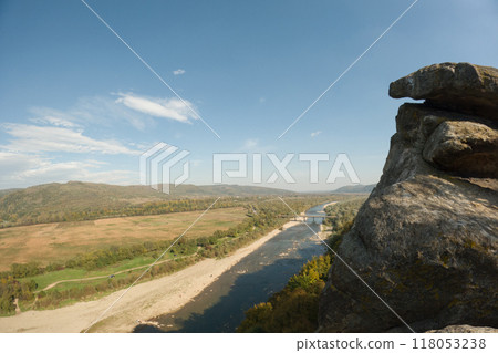 Panoramic River Valley Landscape Panoramic River Valley Landscape 118053238