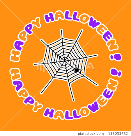 Halloween spider and spider web illustration material Halloween spider and spider web illustration material 118053782