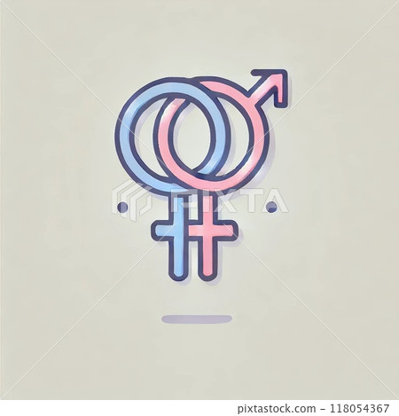 An icon symbolizing gender equality, with a focus on gender discrimination An icon symbolizing gender equality, with a focus on gender discrimination 118054367