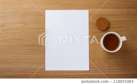 Blank paper on the desk 118055865