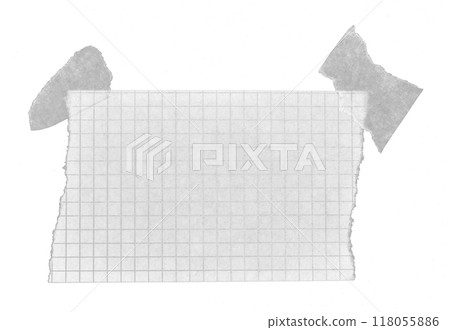 Masking tape on torn paper isolated on white background 118055886