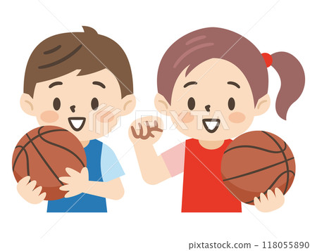 孩子打籃球的插畫 孩子打籃球的插畫 118055890