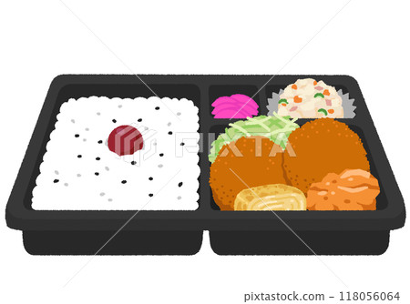 Illustration of Menchi-katsu bento Illustration of Menchi-katsu bento 118056064