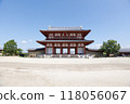 Suzakumon Gate at the World Heritage Site of Heijo Palace, a tourist attraction in Nara City 118056067