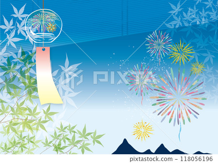 夏夜清涼煙火燃放背景 夏夜清涼煙火燃放背景 118056196