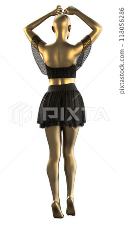 3D Black lace outfit on female mannequin 3D Black lace outfit on female mannequin 118056286