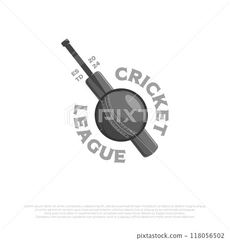 simple cricket logo template. vector design illustration of cricket ball bat icon in retro vintage style simple cricket logo template. vector design illustration of cricket ball bat icon in retro vintage style 118056502